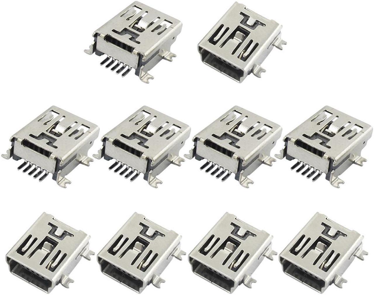 Unique Bargains Mini USB Female 5 Pin Solder Socket Converter Adapter 10 Pcs