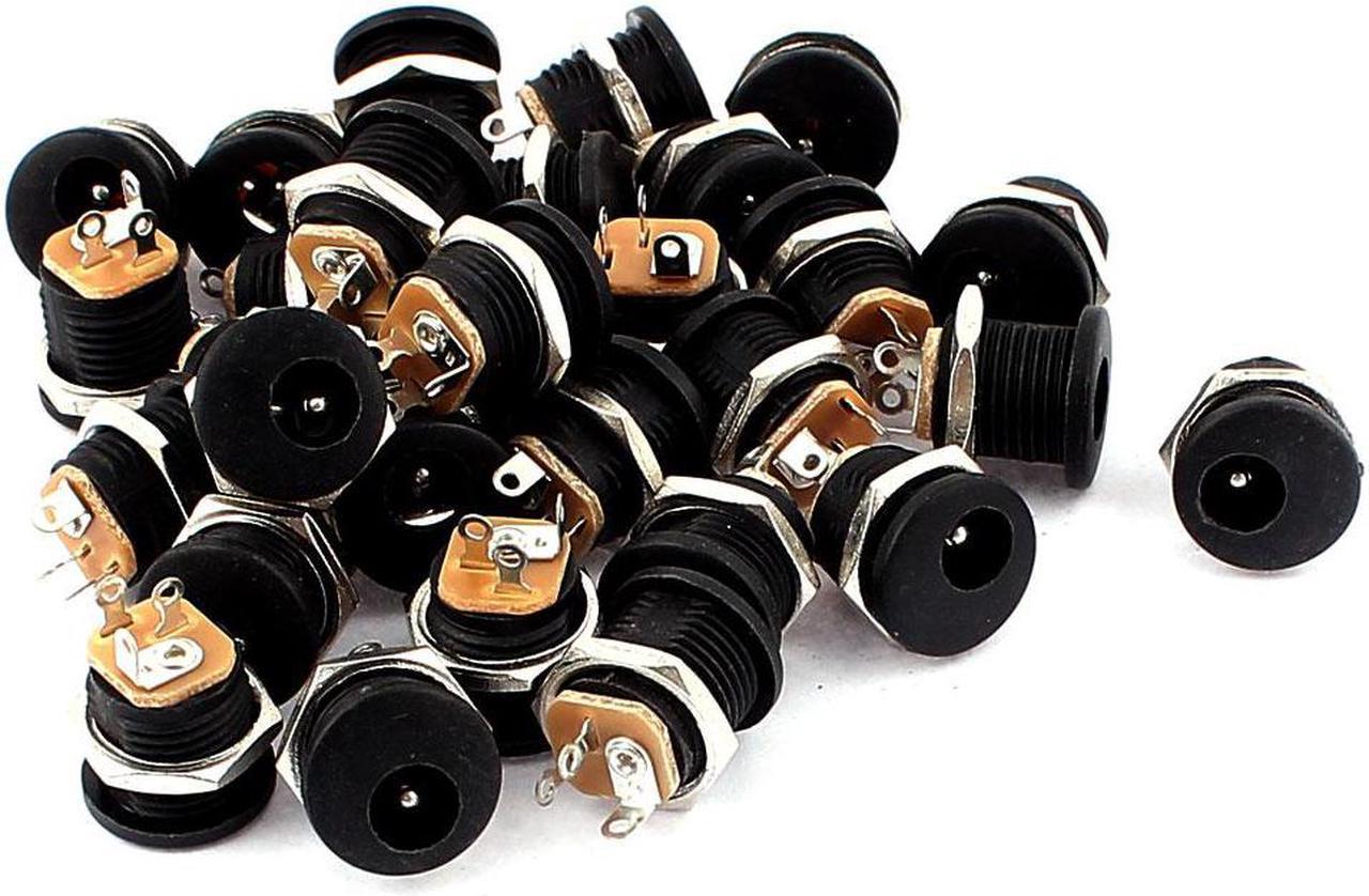 Unique Bargains 30pcs 5.5mm x 2.1mm DC Power Supply Jack Socket Connector Black