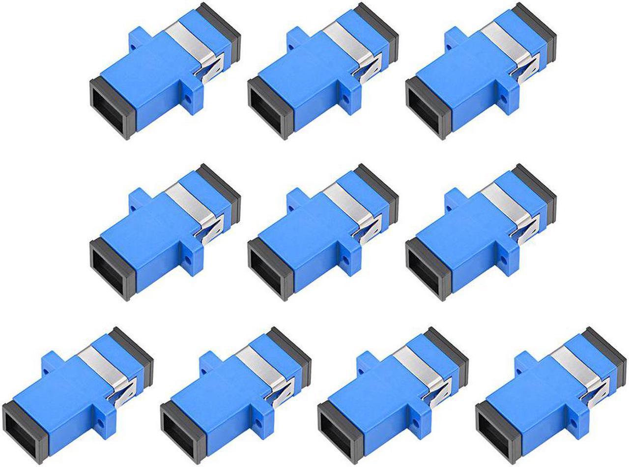 SC to SC Fiber Coupler Flange Type Fiber Optical Adapter Connector for Server Rack, Patch Panel MM/SM 10Pcs(MFH)