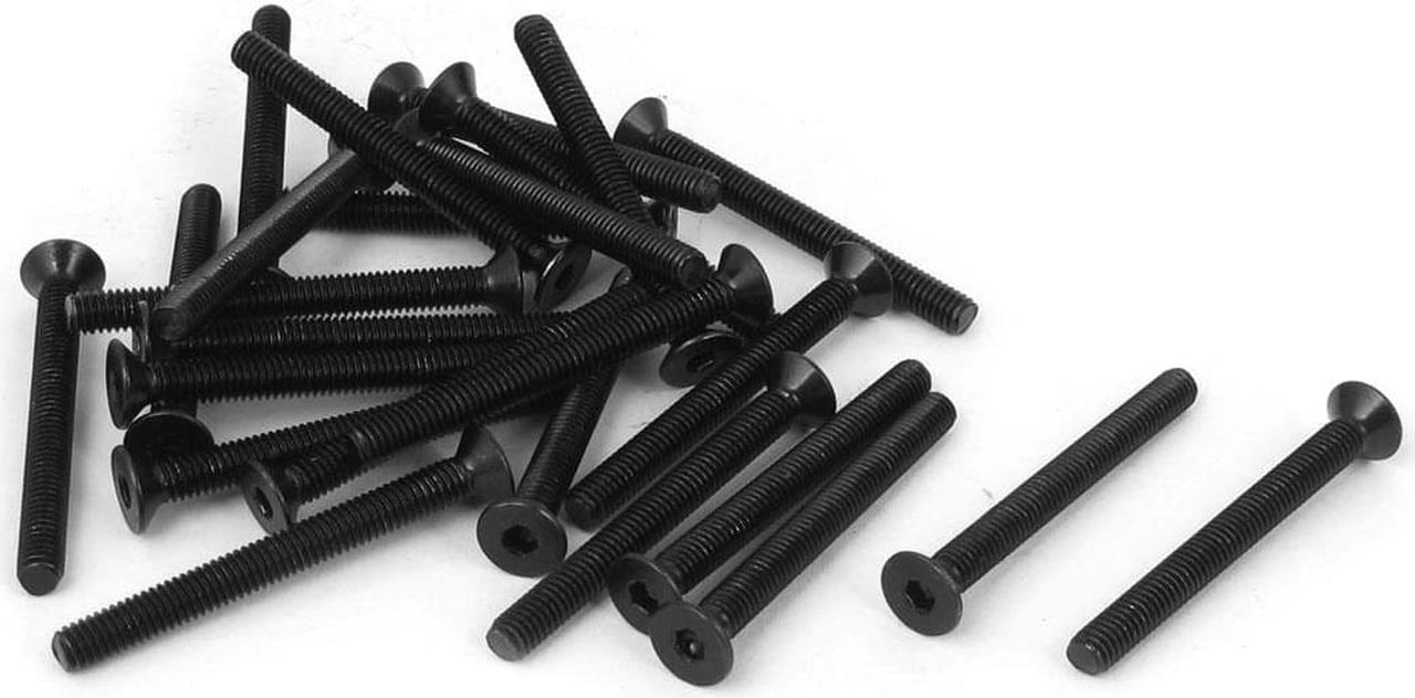 Unique Bargains M4x40mm 10.9 Carbon Steel Countersunk Head Hex Socket Screw Black 35pcs