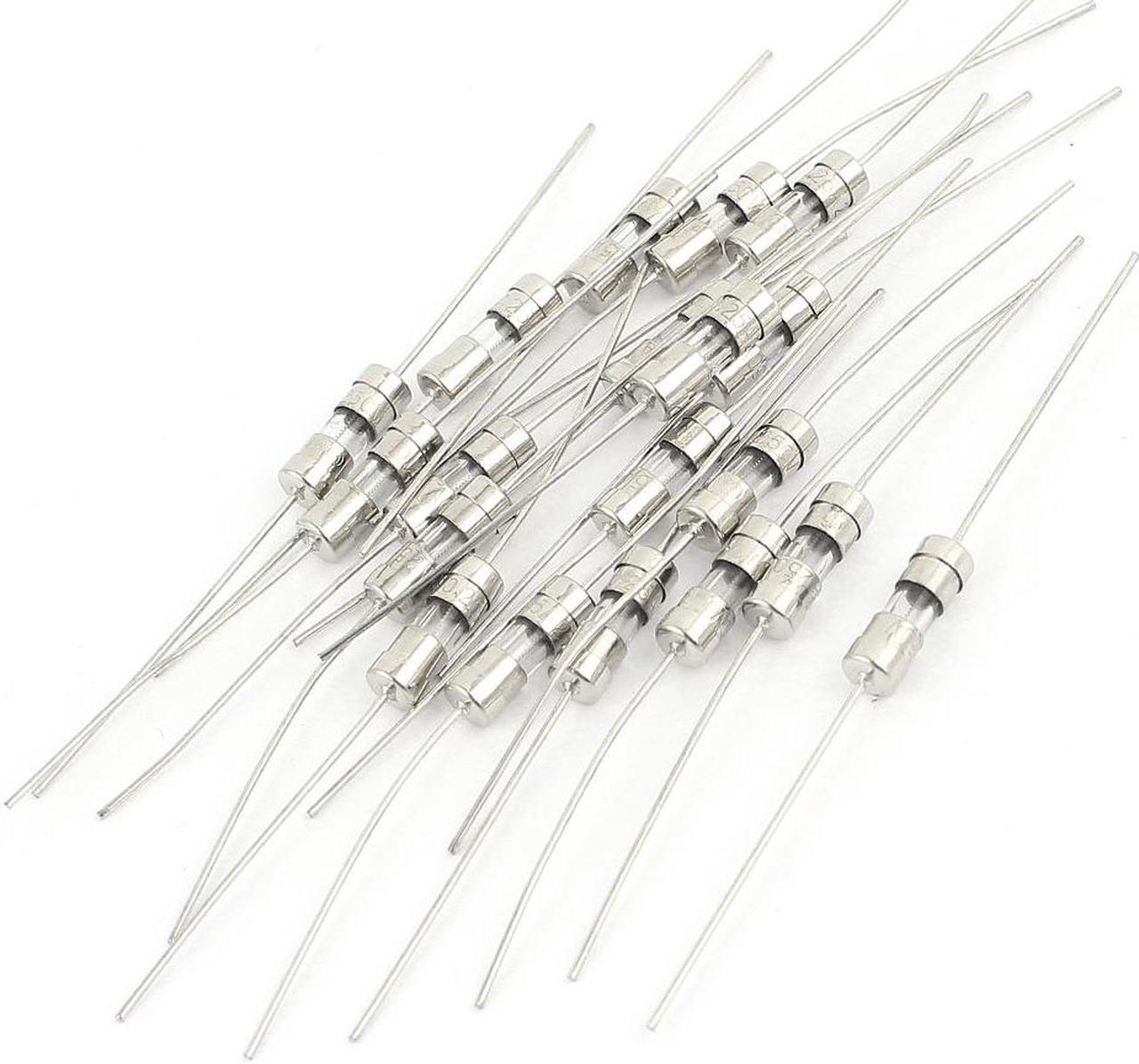 20pcs AC 250V 0.25A 4x11mm Slow-blow Acting Axial Lead Glass Fuse