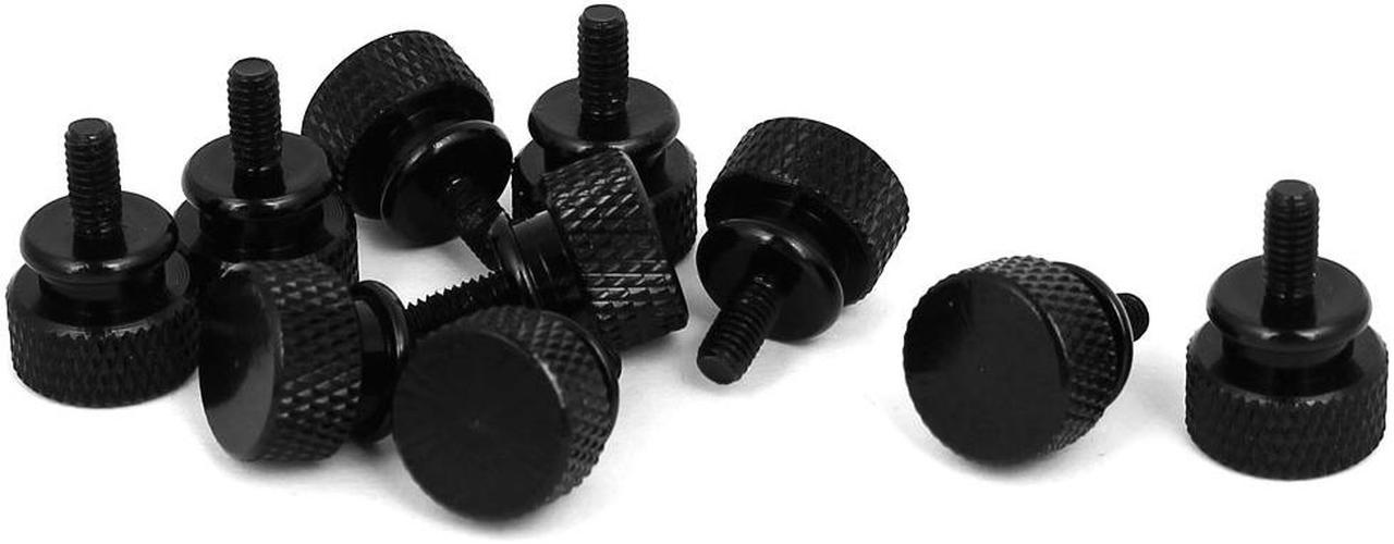 Computer PC Case Fully Threaded Knurled Thumb Screws Black M3.5x7mm 10pcs