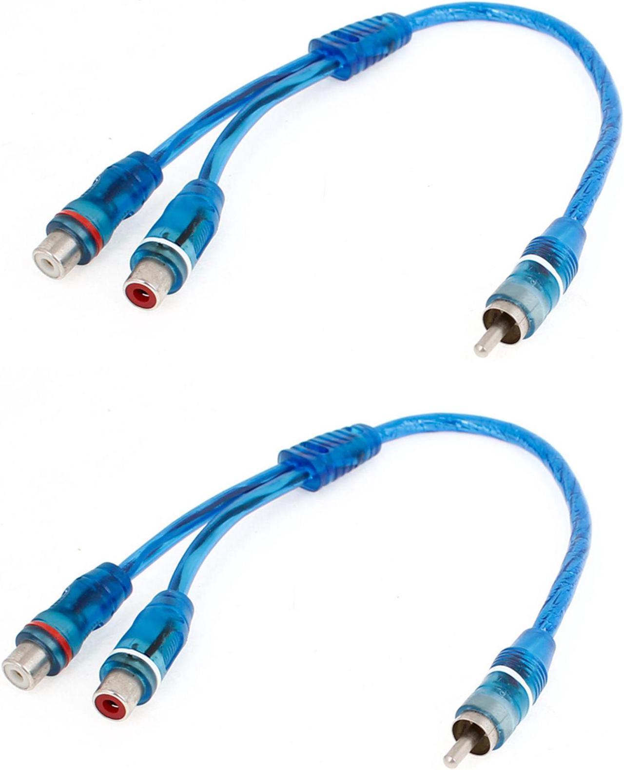 2 x Dual RCA Female to Male Plug Y Design Splitter Converter Cable