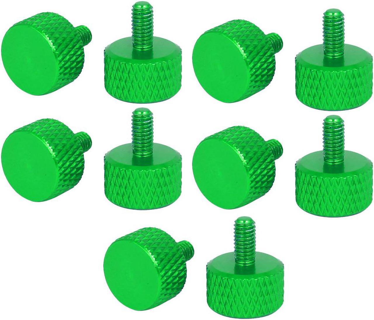 Computer PC Graphics Card Aluminum Alloy Knurled Thumb Screws Green M3x6mm 10pcs