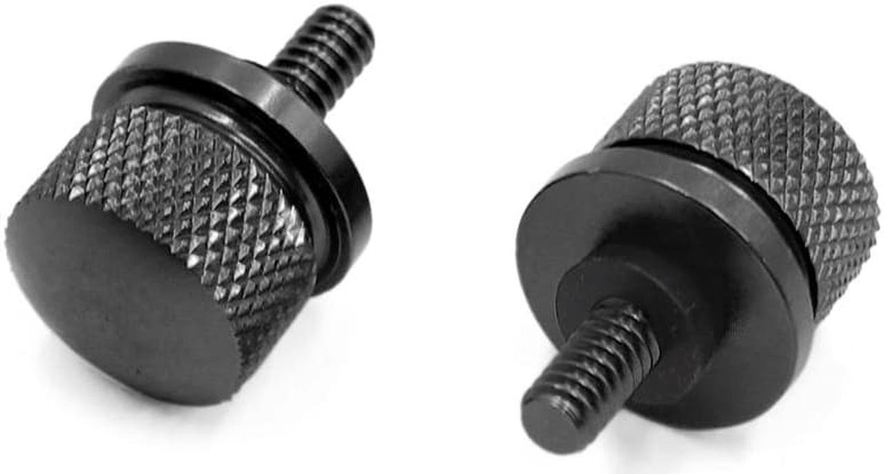 2Pcs Black CNC Motorcycle Knurled Seat Mount Bolt Screw Cap for Harley Davidson