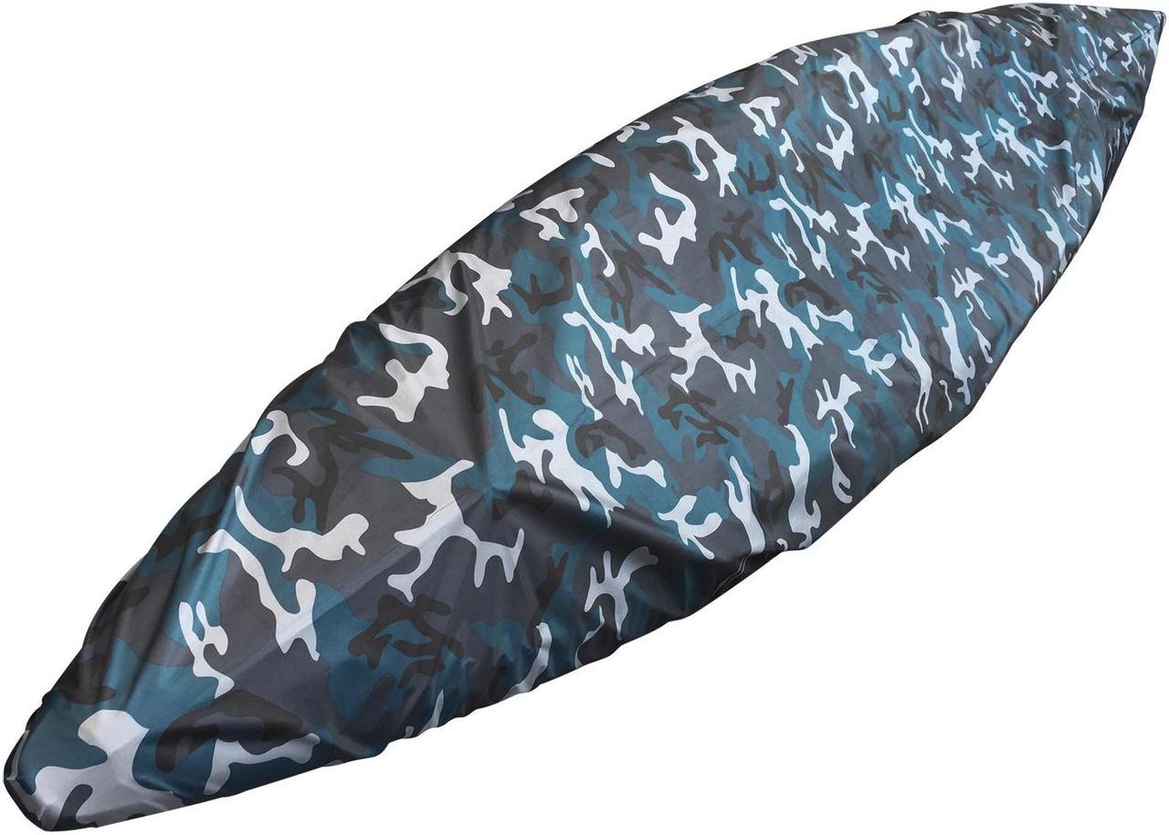 Kayak Cover Boat Canoe Storage Canoe Dust Cover Waterproof UV Protection Cover Ocean Camouflage Pattern 13.45ft-14.76ft