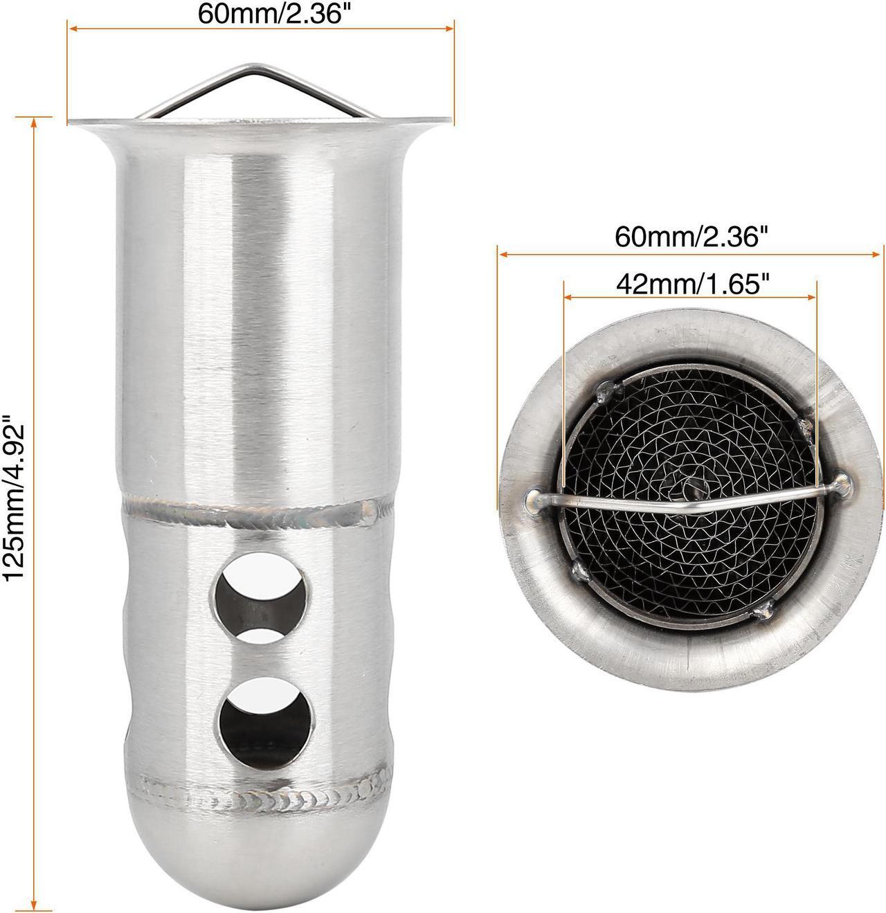 Alt view image 3 of 5 - 58mm Universal Motorcycle Exhaust Pipe Baffle Muffler Pipe Baffle Silver Tone