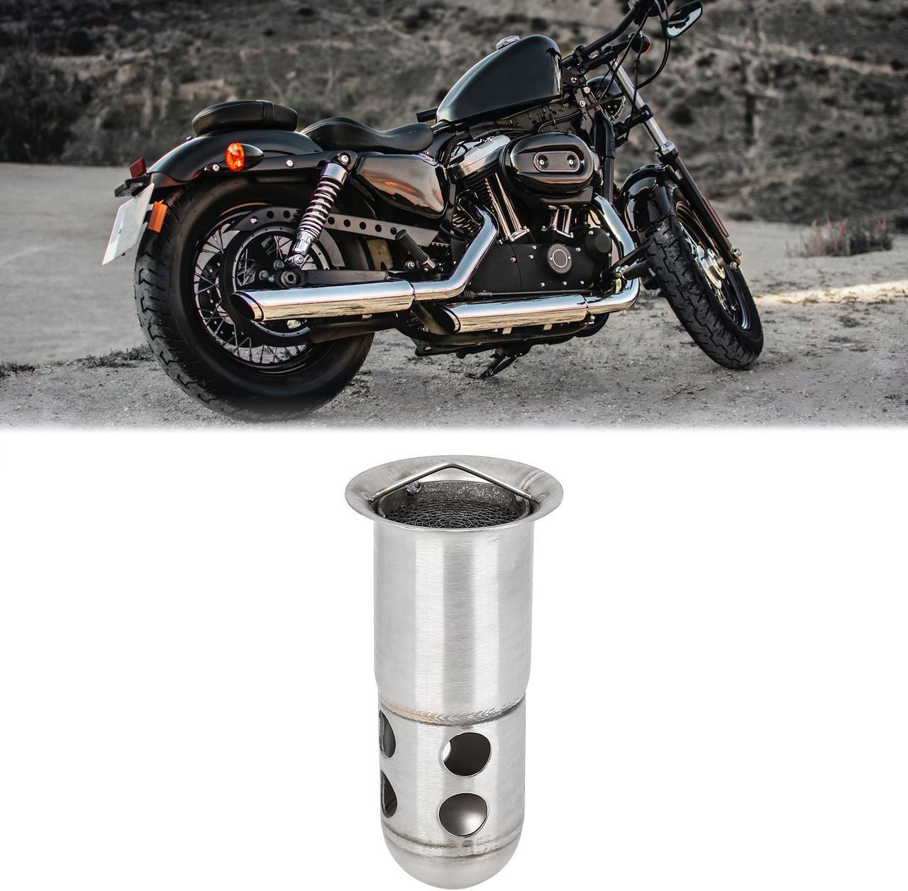 Alt view image 2 of 5 - 58mm Universal Motorcycle Exhaust Pipe Baffle Muffler Pipe Baffle Silver Tone