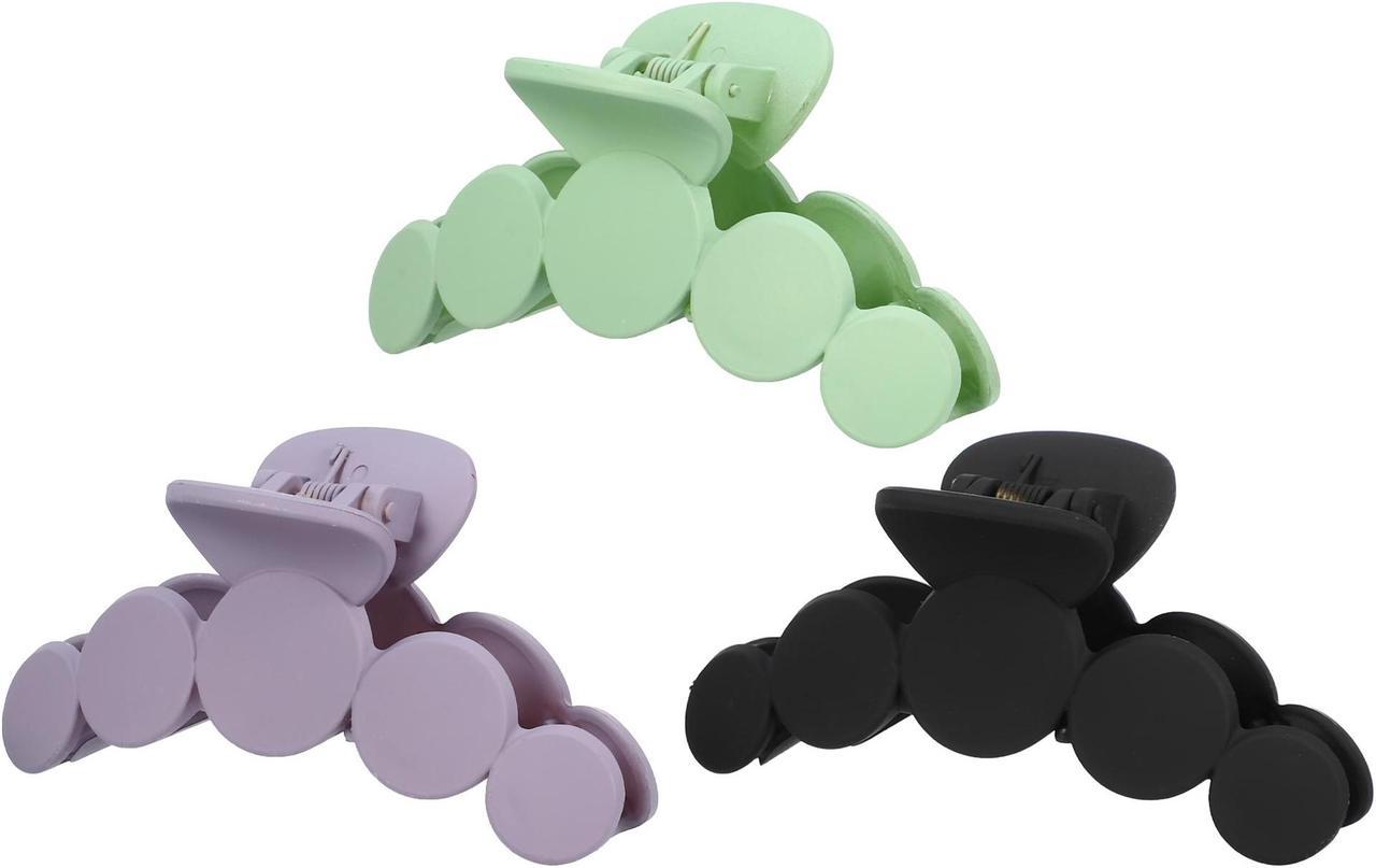 3pcs Plastic Hair Claws, Hair Clips, Hair Barrettes for Women, Black, Purple, Green, 3.94''x1.54''x1.77''