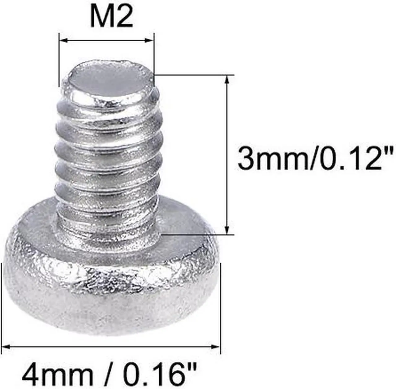 Alt view image 3 of 3 - M2x3mm Machine Screws Pan Phillips Cross Head Screw 304 Stainless Steel Fasteners Bolts 30Pcs