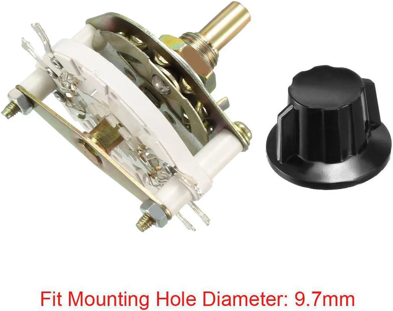 Alt view image 3 of 4 - 2P2T 2 Pole 2 Position 1 Deck Band Channel Rotary Switch Selector with Knob