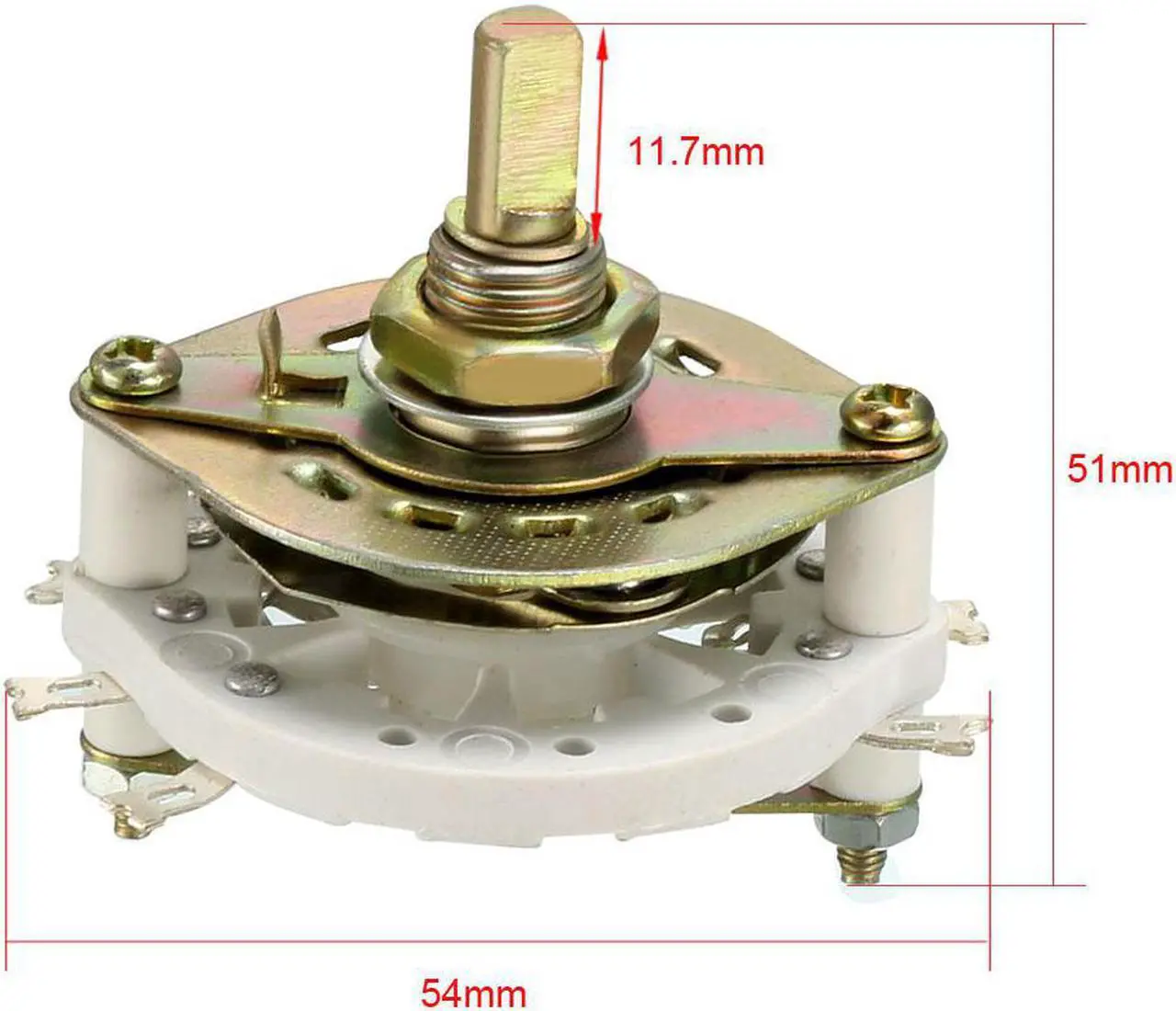 Alt view image 2 of 4 - 2P2T 2 Pole 2 Position 1 Deck Band Channel Rotary Switch Selector with Knob