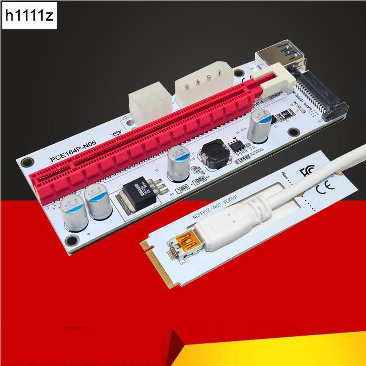 NGFF to PCI-E X16 Slot Transfer Card Mining  Riser with sata 6pin 4pin molex Riser card raiser for Bitcoin mining