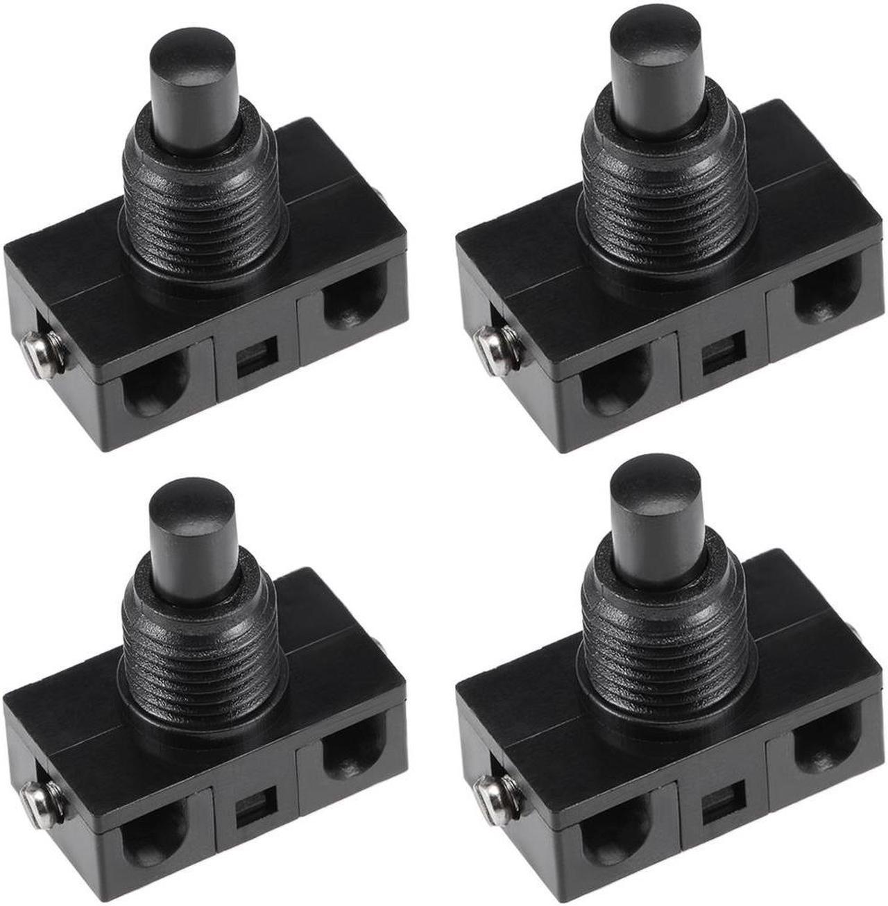 Inline Foot Pedal Push Button Switch, UFO Type Lamp Lighting Foot Control ON/Off Footswitch Black 4 Pcs