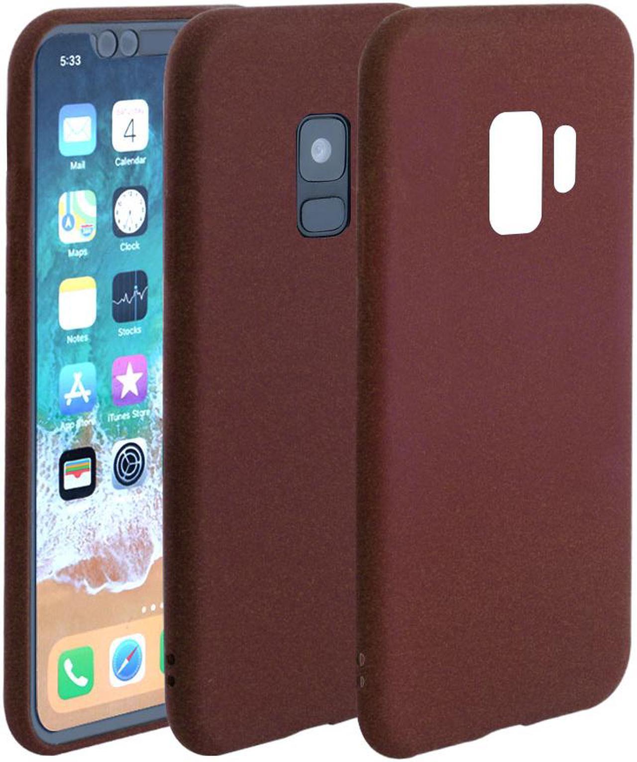 Plastic Phone Case for Galaxy S9 Shield Cover Cellphone Protector Case Matte Shell Soft Thin Anti-Scratch Shock Resistant, Dark Red