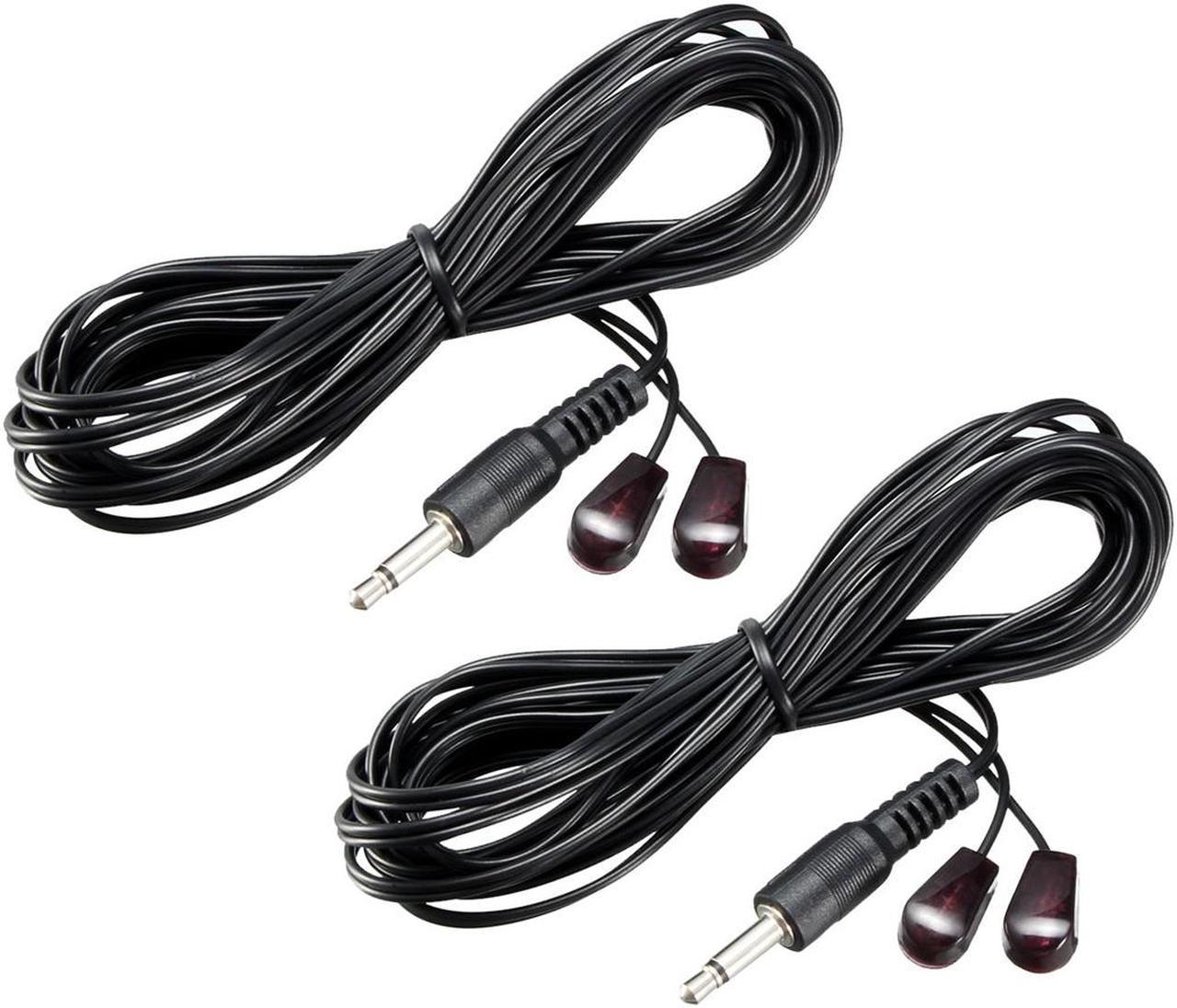 IR Infrared Emitter Extension Cable 3meters Long 45 Degree Emission Angle 3.5mm Jack Dual Red Head 2pcs