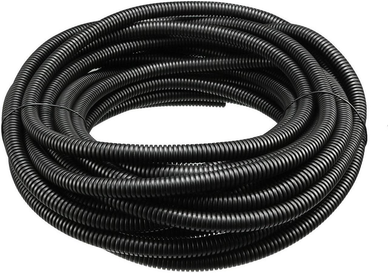 Corrugated Tube Conduit PP Polyethylene Tubing Flexible Pipe Hose Black 8.5mm Inner Dia 11.5mm Outer Dia. 13M Long