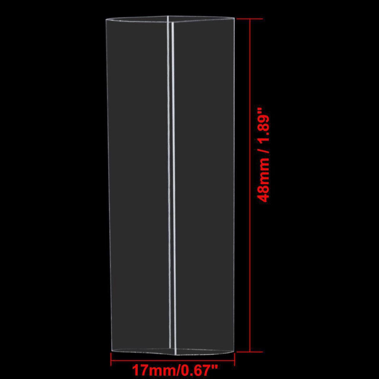 PVC Heat Shrink Tubing 17mm Flat Width Pre Cut Heat Shrink Wrap Tube for AAA Power Supply 48mm Length, Clear, 50pcs