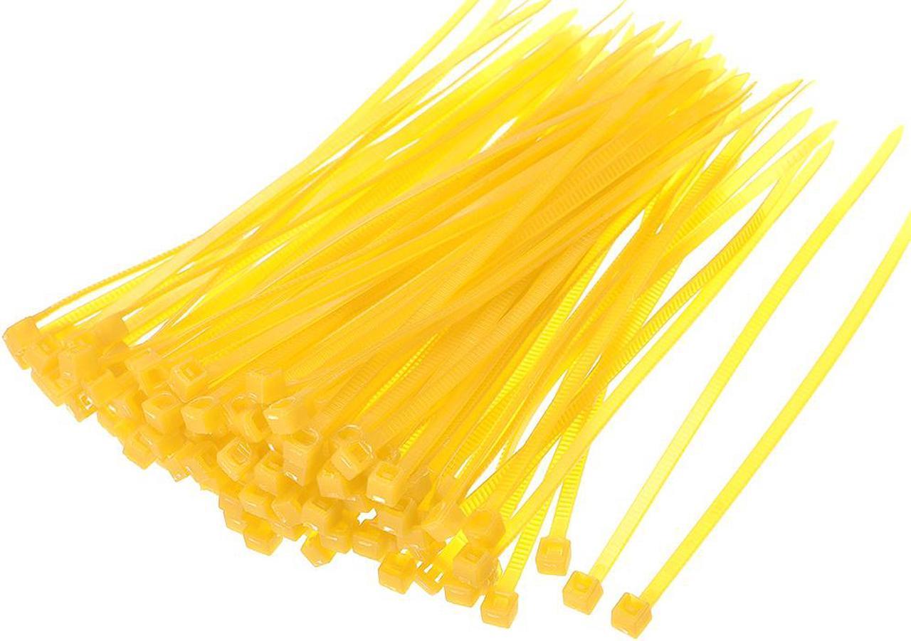 Nylon Cable Ties 4 Inch Self-Locking Zip Ties 0.09 Inch Width Yellow 100pcs