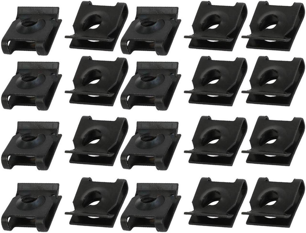 20pcs Spring Steel Speed Fastener U Nut Clip Black for M5 / ST4.8 Screw Bolt