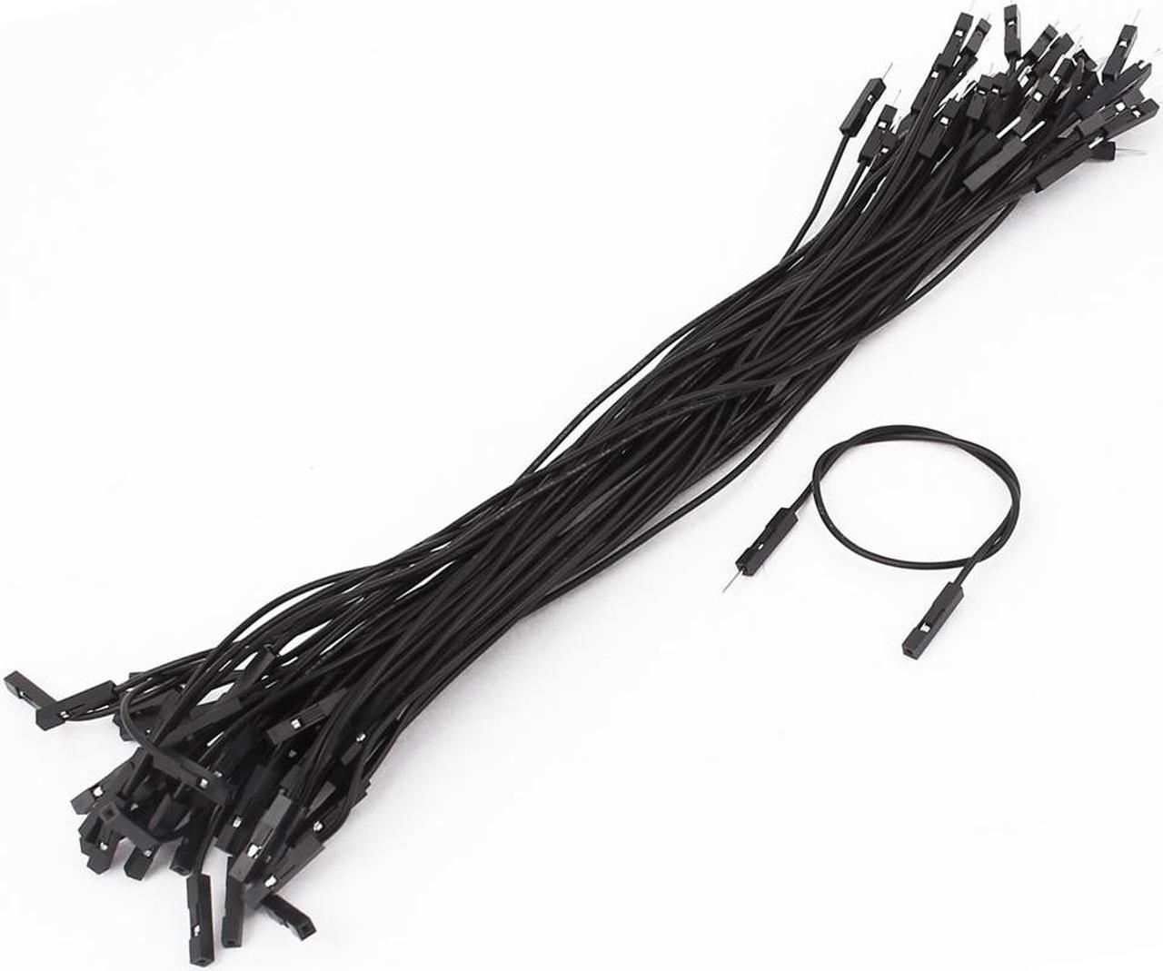 2.54mm Pitch Male to Female Breadboard Jumper Wire Cable Black 50pcs