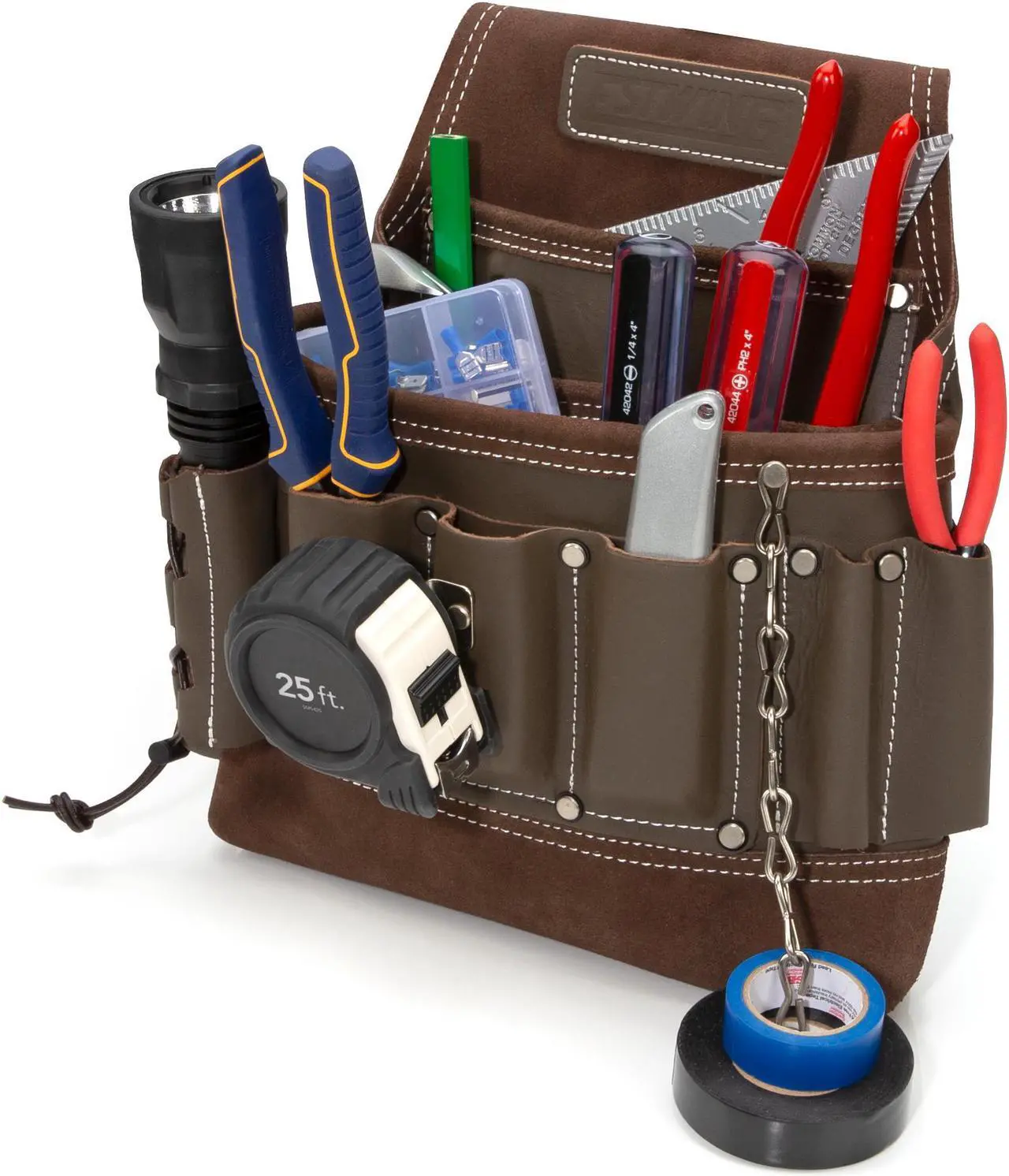 Alt view image 3 of 10 - Estwing 94749 8-Pocket Leather Electrician's Tool Pouch