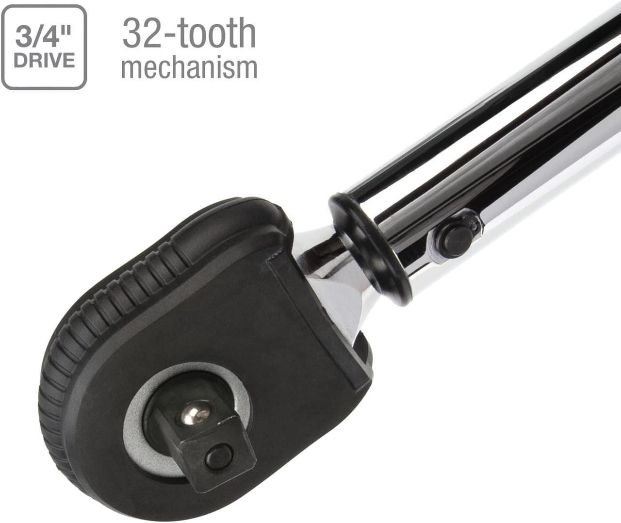 Alt view image 4 of 6 - STEELMAN PRO 97034 1/2-Inch Drive 32-Tooth Heavy Duty Adjustable Torque Wrench, 30-250 Foot-Pounds