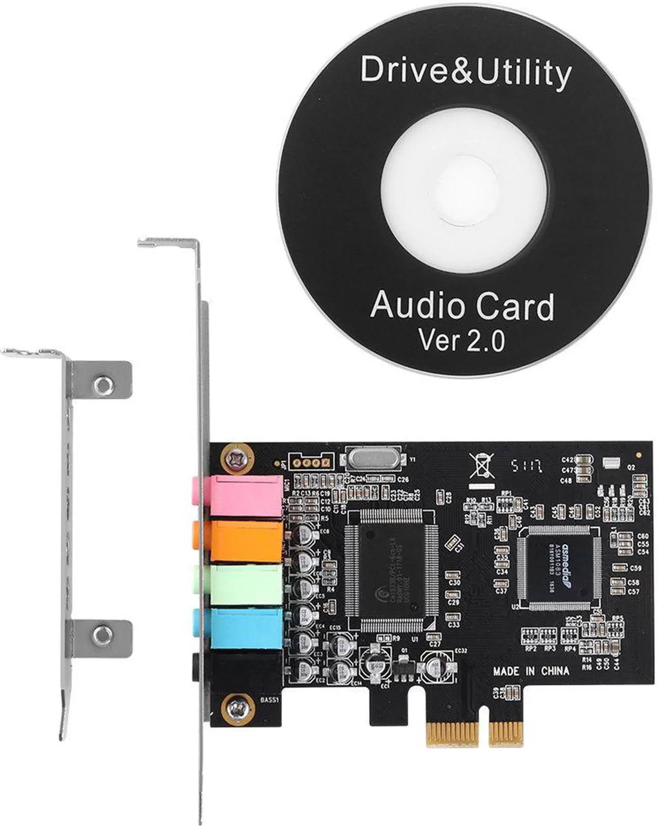 5.1 Channel PCI-E Sound Card - CMI8738 Chip With Low Profile Bracket For Windows 10/7/XP