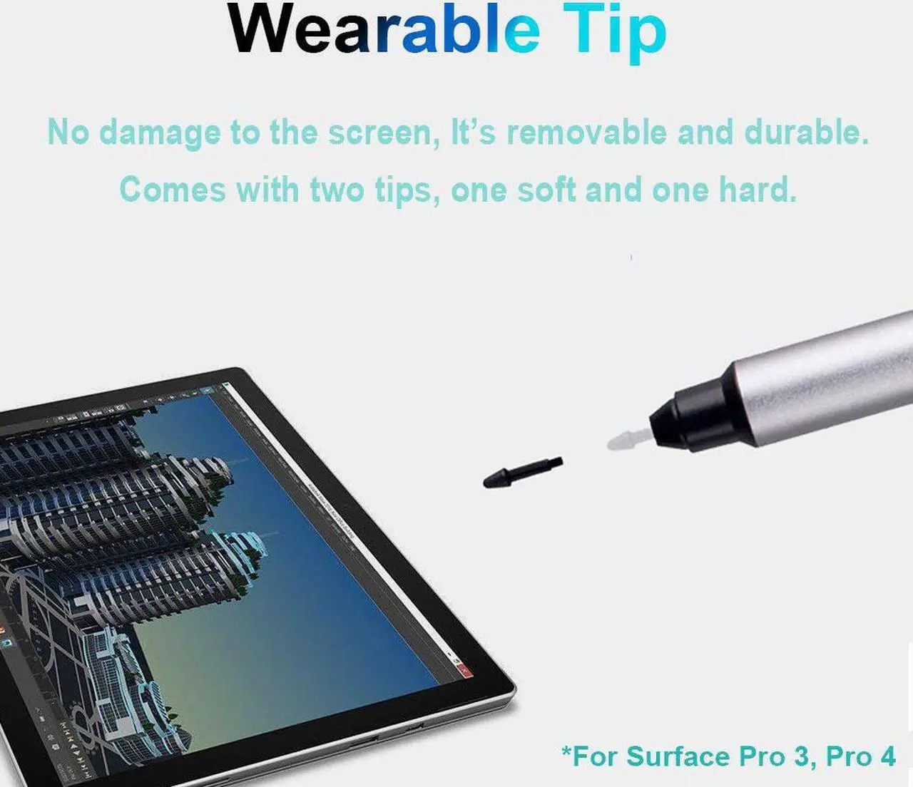 Alt view image 3 of 6 - New Surface Pro Pen Digital Tablet Pen for Surface Pro 3 Pro 4 with 4096 Levels of Pressure for High-Fidelity Writing