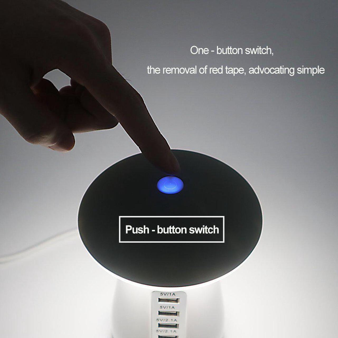 Alt view image 6 of 7 - Werleo USB Charger Station with QC 3.0 Quick Charge 5 Port Fast Charging Dock with Mushroom LED Lamp Universal Charger Stand Organizer for Multiple Devices Phones Tablets