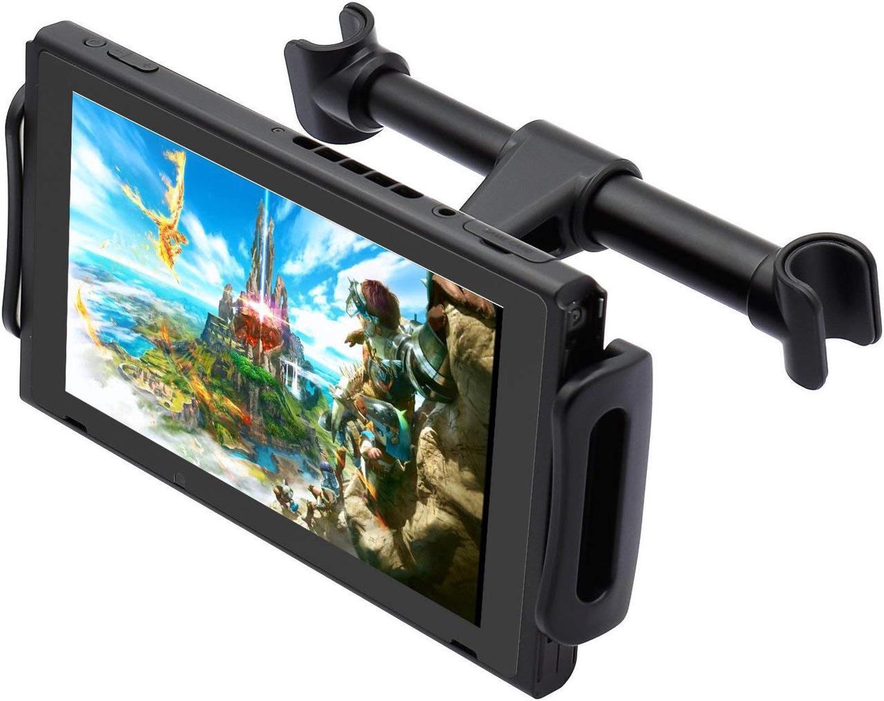 Main image of Car Headrest Mount for Nintendo Switch Adjustable Car Holder for Nintendo Switch iPhone iPad Amazon Kindle Fire Samsung and Other Devices ( 4"-11" )