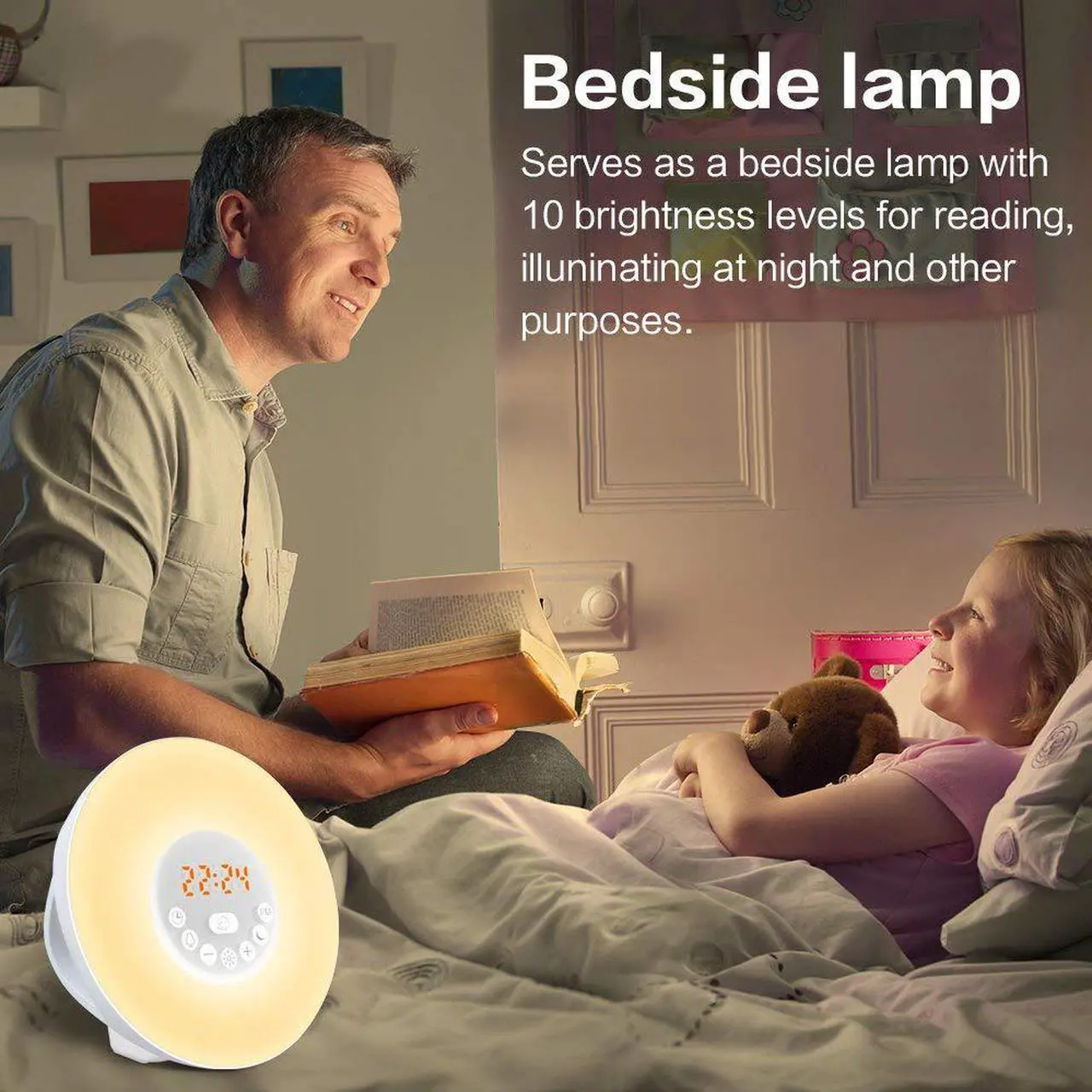 Alt view image 6 of 7 - Wake Up Light Werleo Nature Light Sunrise Simulation Alarm Clock Touch Control Night Light for Bedrooms Snooze Function Wake-Up Light with USB Charger FM Radio for Heavy Sleepers