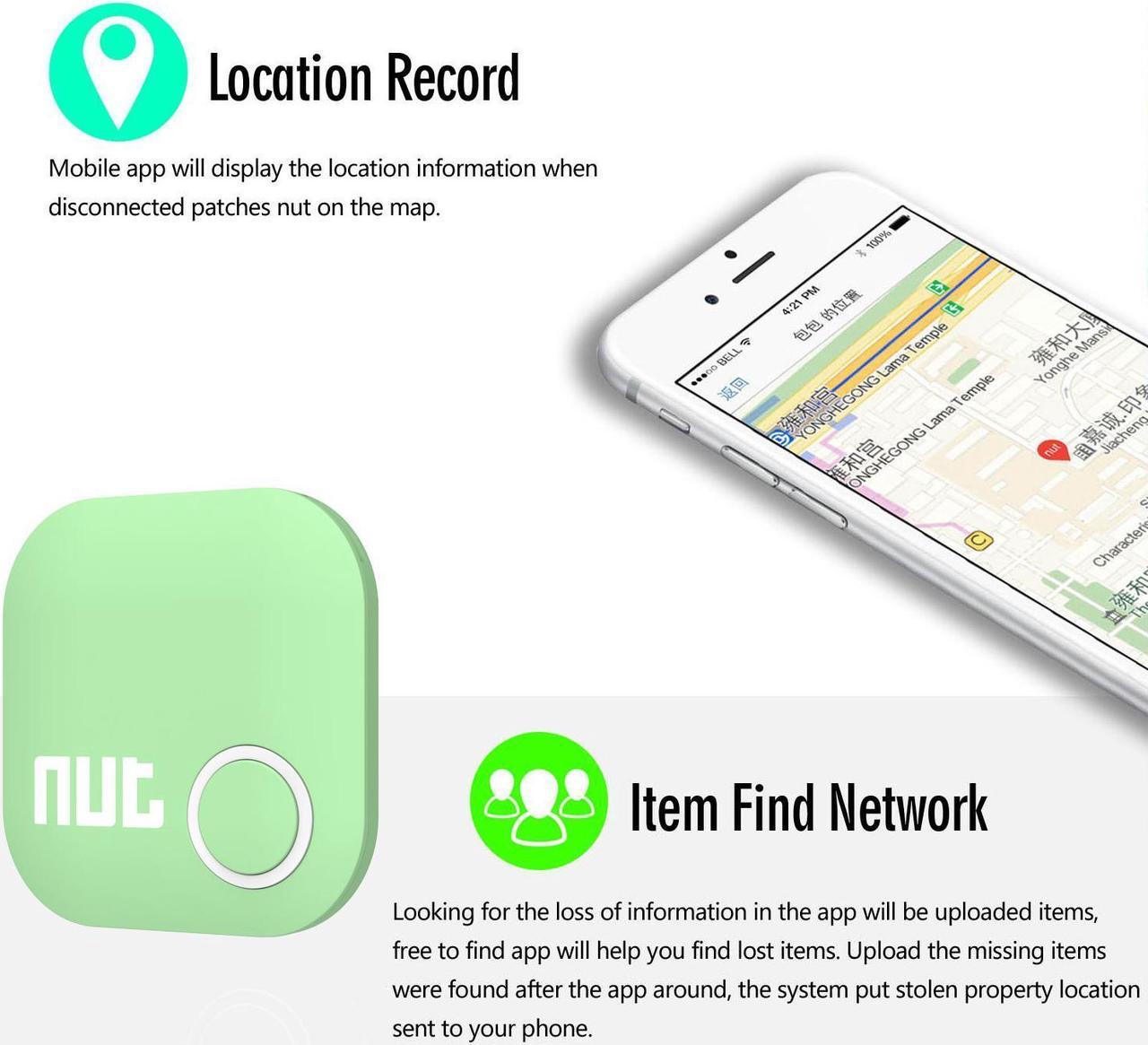 Alt view image 6 of 7 - Smart Tag Nut 2 Bluetooth Anti-lost Tracker Key Finder Tracking Wallet Key Bag Pet Dog Tracer Locator Alarm Patch GPS Locator for iOS iPhone iPod iPad Android Green