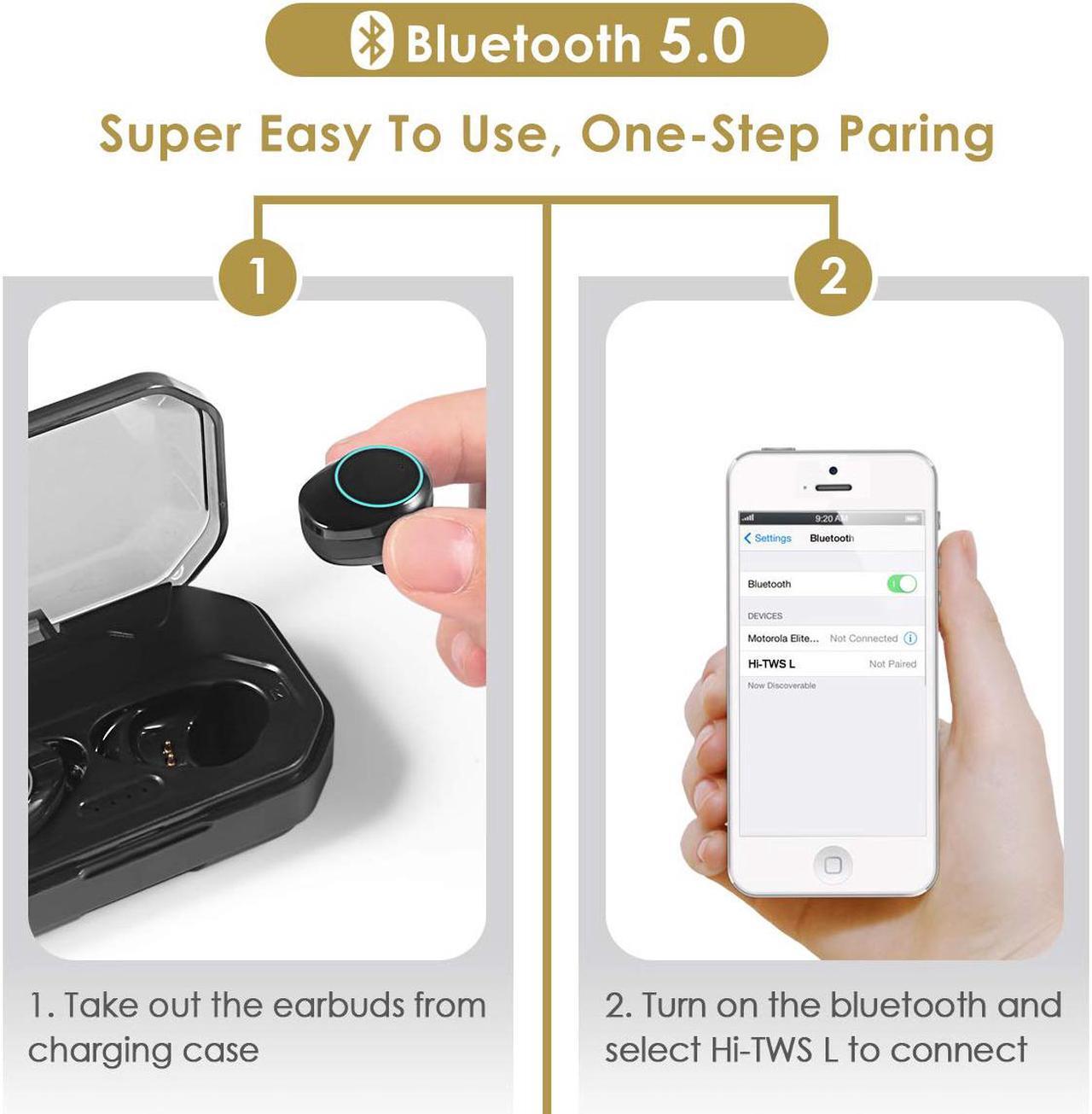 Alt view image 2 of 7 - True Wireless Earbuds 3D Stereo Sound Wireless Headphones Wireless Sport Earbud with Breathing Mini in-Ear Sports Earphones Noise Cancelling Headsets Bluetooth Earbuds