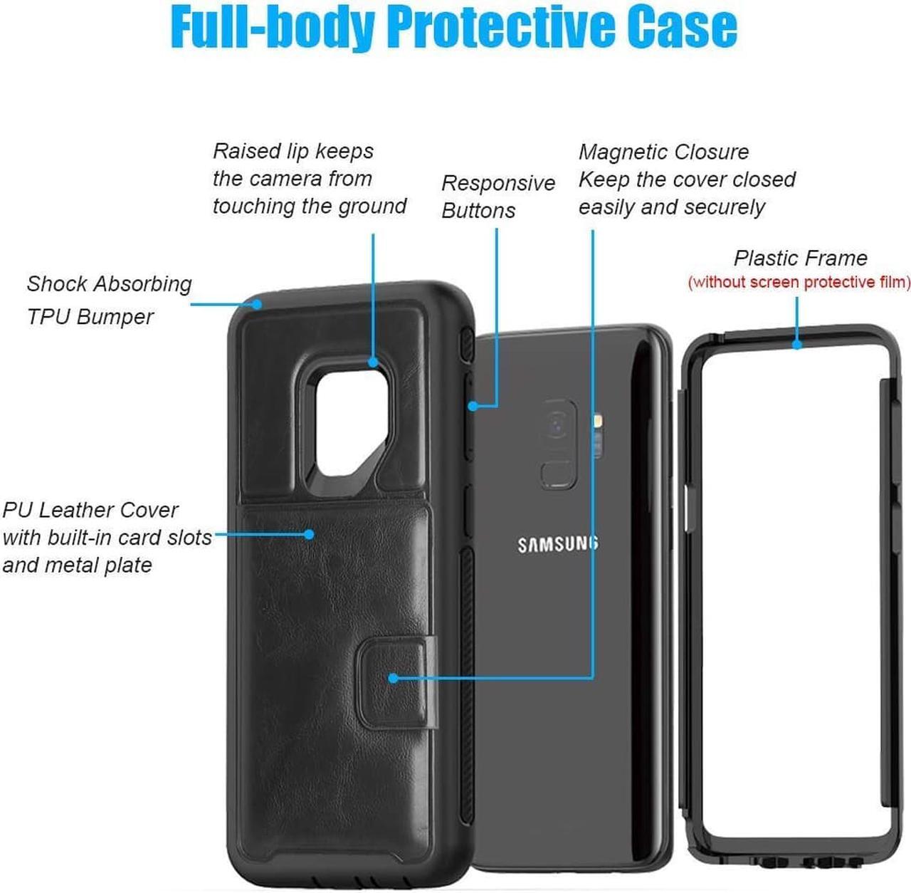 Alt view image 6 of 7 - Galaxy S9 Wallet Case Samsung S9 Wallet Case with Card Holder Slots Shockproof Protective Case for Samsung Galaxy S9 5.8 inch (2018)