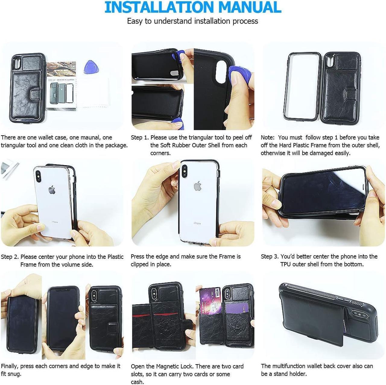 Alt view image 7 of 7 - Galaxy S9 Wallet Case Samsung S9 Wallet Case with Card Holder Slots Shockproof Protective Case for Samsung Galaxy S9 5.8 inch (2018)