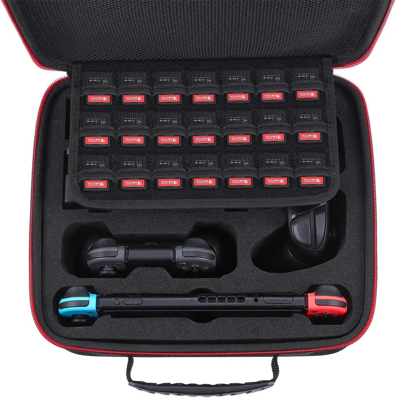 Alt view image 6 of 7 - Deluxe Carry Case for Nintendo Switch Werleo Hard Travel Case Fit Nintendo Switch System and Pro Controller