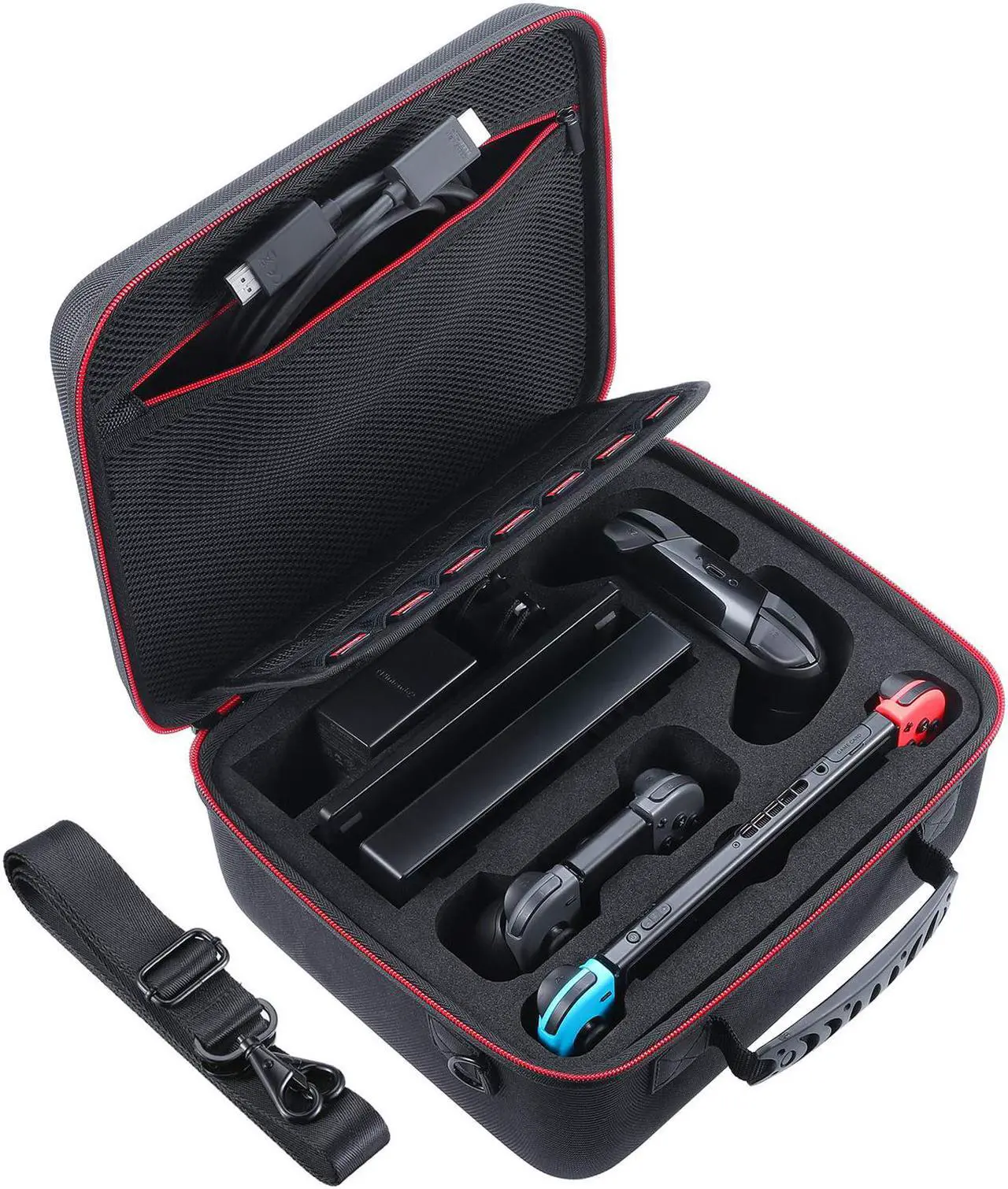 Main image of Deluxe Carry Case for Nintendo Switch Werleo Hard Travel Case Fit Nintendo Switch System and Pro Controller