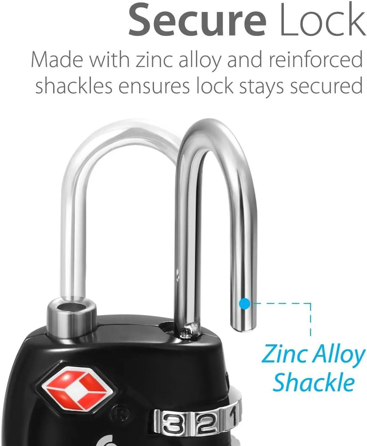 Alt view image 2 of 7 - Werleo 4 Digit TSA Approved Luggage locks for Suitcases & Baggage Black - 2 Packs