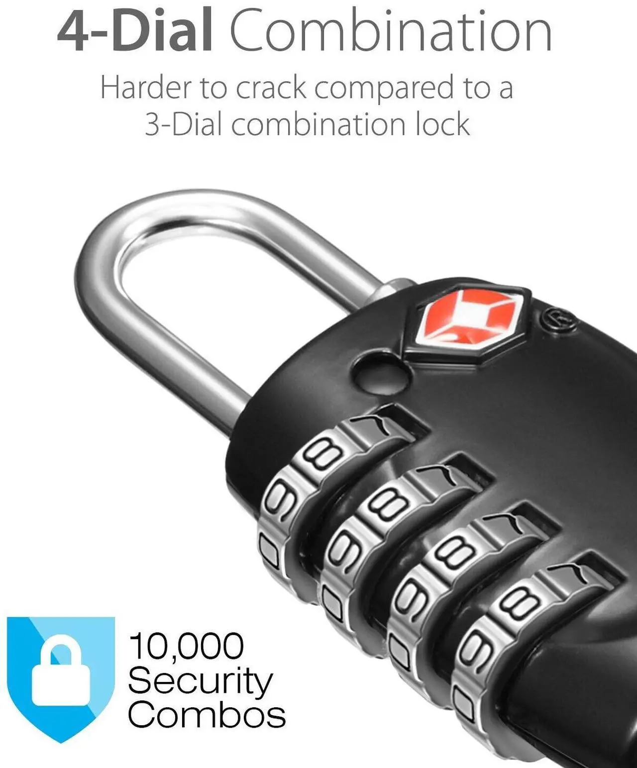 Alt view image 3 of 7 - Werleo 4 Digit TSA Approved Luggage locks for Suitcases & Baggage Black - 2 Packs