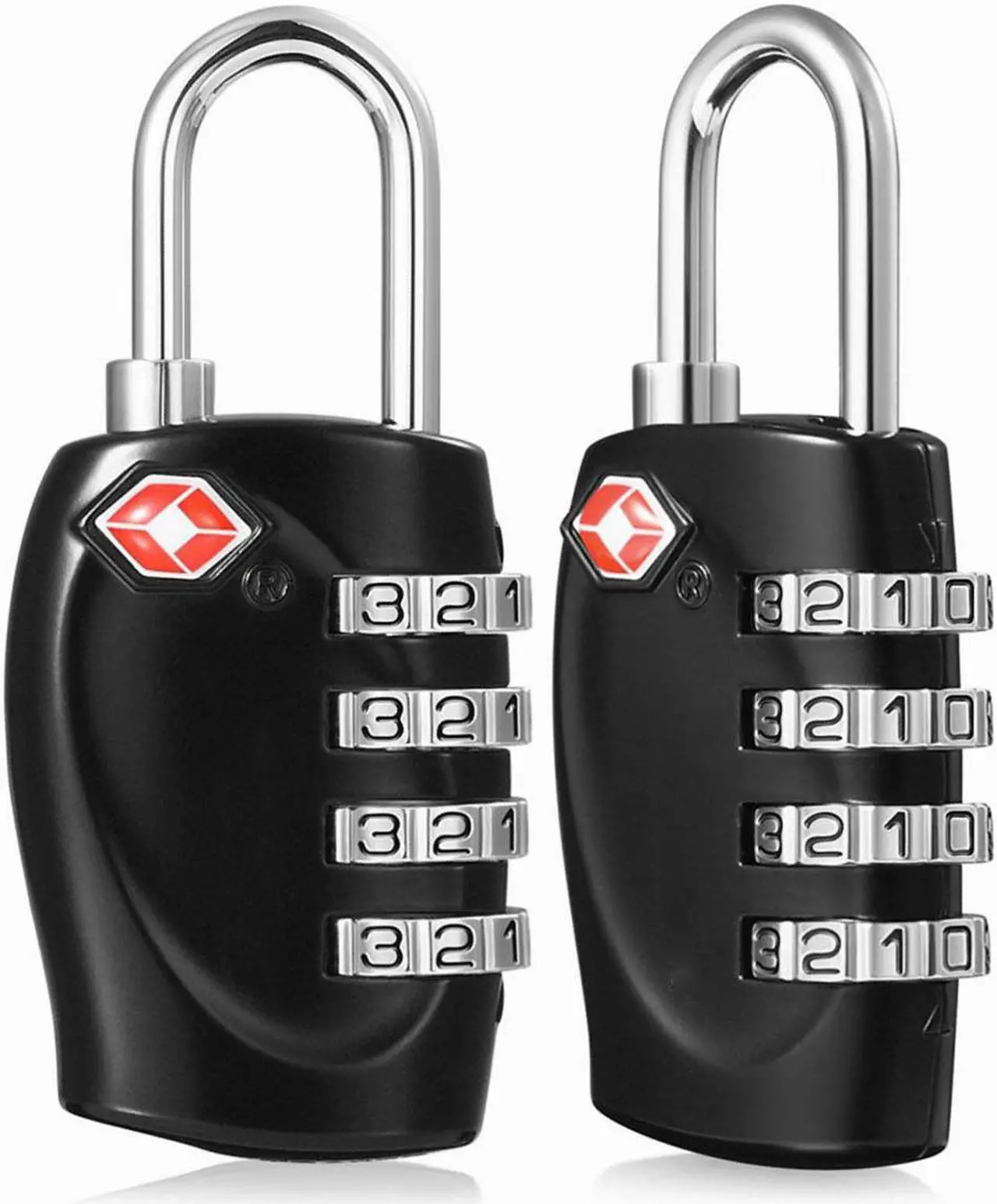 Main image of Werleo 4 Digit TSA Approved Luggage locks for Suitcases & Baggage Black - 2 Packs