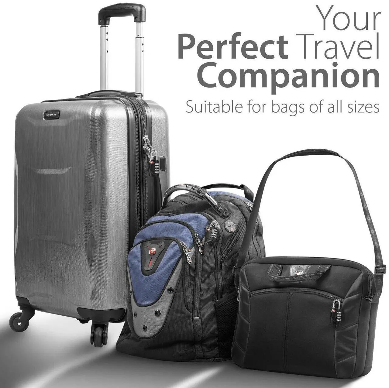 Alt view image 7 of 7 - Werleo 4 Digit TSA Approved Luggage locks for Suitcases & Baggage Black - 2 Packs