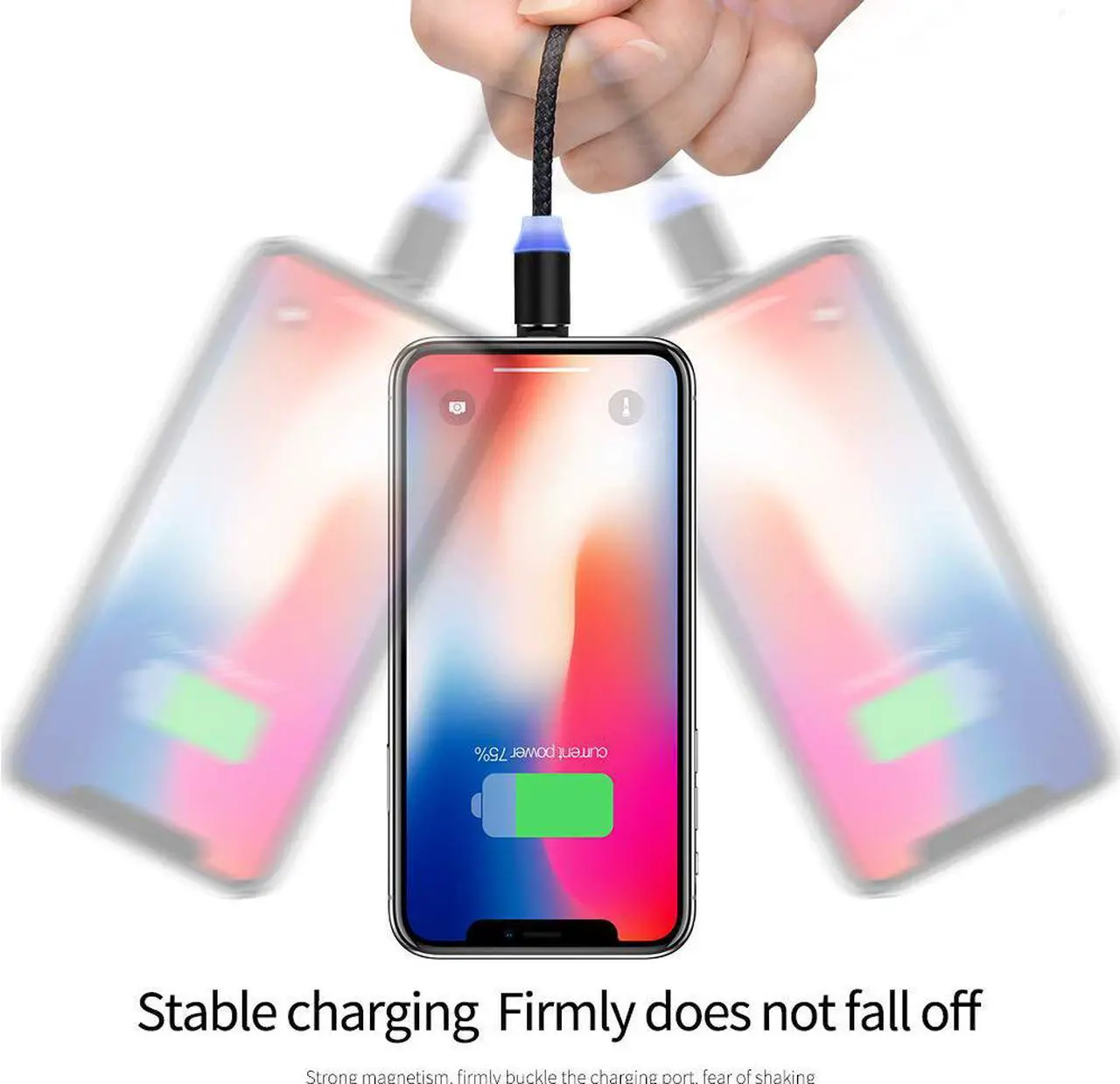 Alt view image 3 of 7 - 3 in 1 Universal Magnetic USB Charging Cable Lightning USB Type C Micro Cord Cable for iPhone Samsung HTC And More with LED Indicator