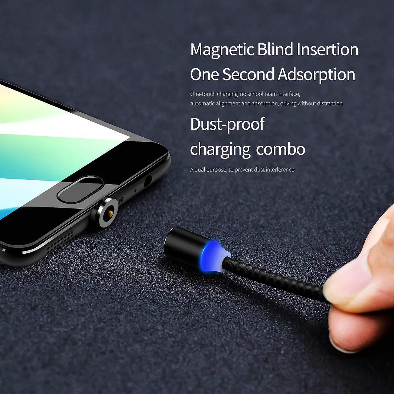 Alt view image 4 of 7 - 3 in 1 Universal Magnetic USB Charging Cable Lightning USB Type C Micro Cord Cable for iPhone Samsung HTC And More with LED Indicator