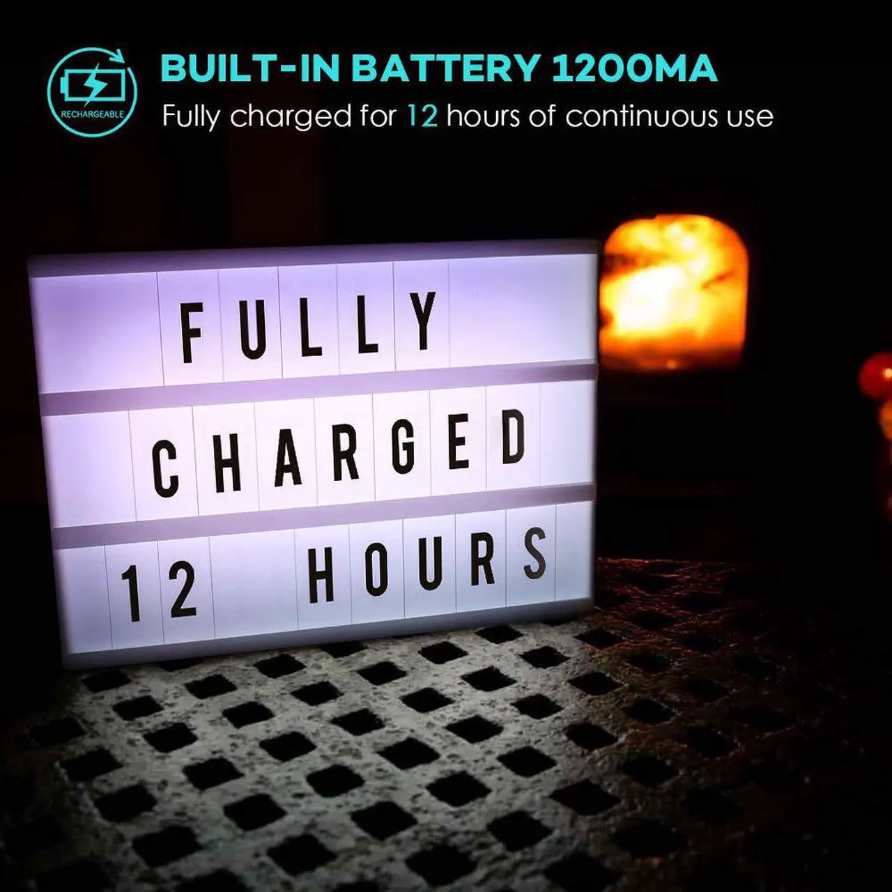 Alt view image 4 of 7 - Cinema Light Box Werleo A4 Size 7 Colors Remote-Controlled LED Rechargeble Light Box with 189 Letters,Built-in Battery DIY Light Box for Wedding Halloween Chrismas Dorm Room Decorations