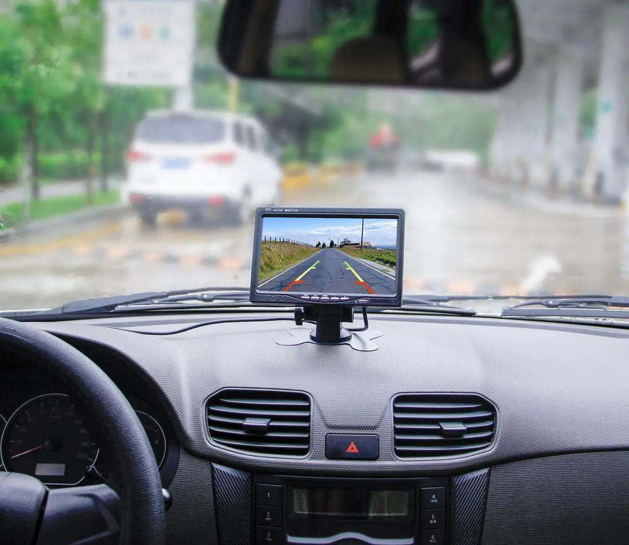 Alt view image 3 of 7 - Upgrade Backup Camera Monitor Kit 1024X600 HD IP69 Waterproof Rearview Reversing Rear View Camera 7 inch LCD Reversing Monitor Truck Semi-Trailer Box Truck RV — HD Transmission Four-pin