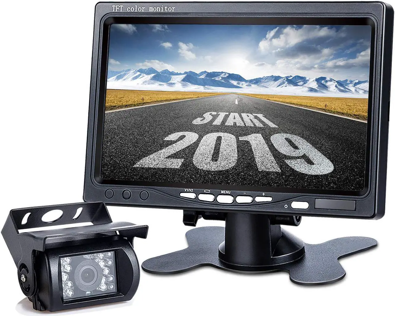 Main image of Upgrade Backup Camera Monitor Kit 1024X600 HD IP69 Waterproof Rearview Reversing Rear View Camera 7 inch LCD Reversing Monitor Truck Semi-Trailer Box Truck RV — HD Transmission Four-pin