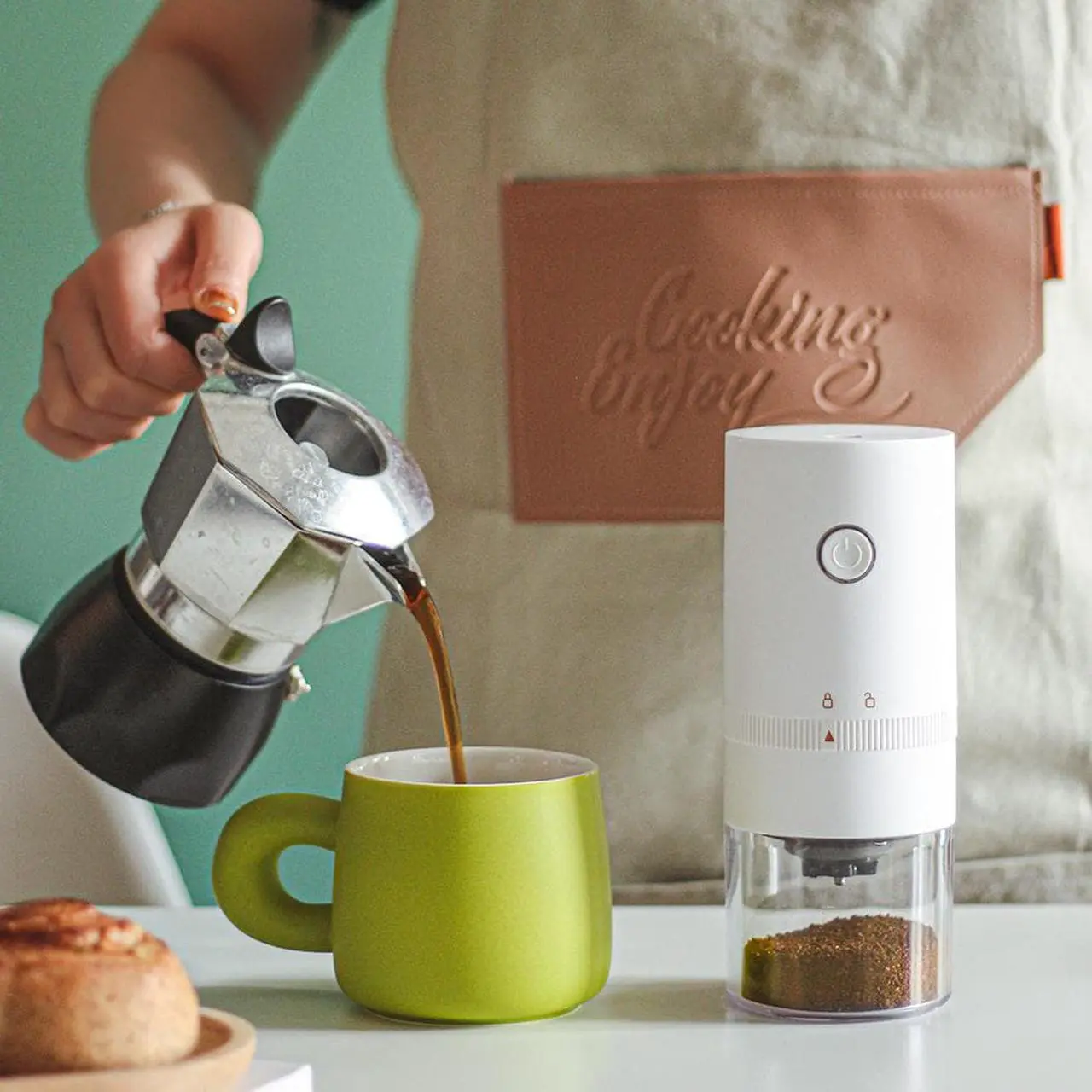 Alt view image 2 of 7 - Electric Coffee Grinder, Herb Grinder Spice Grinder Flower Mill, USB Charging, Ceramic Burr