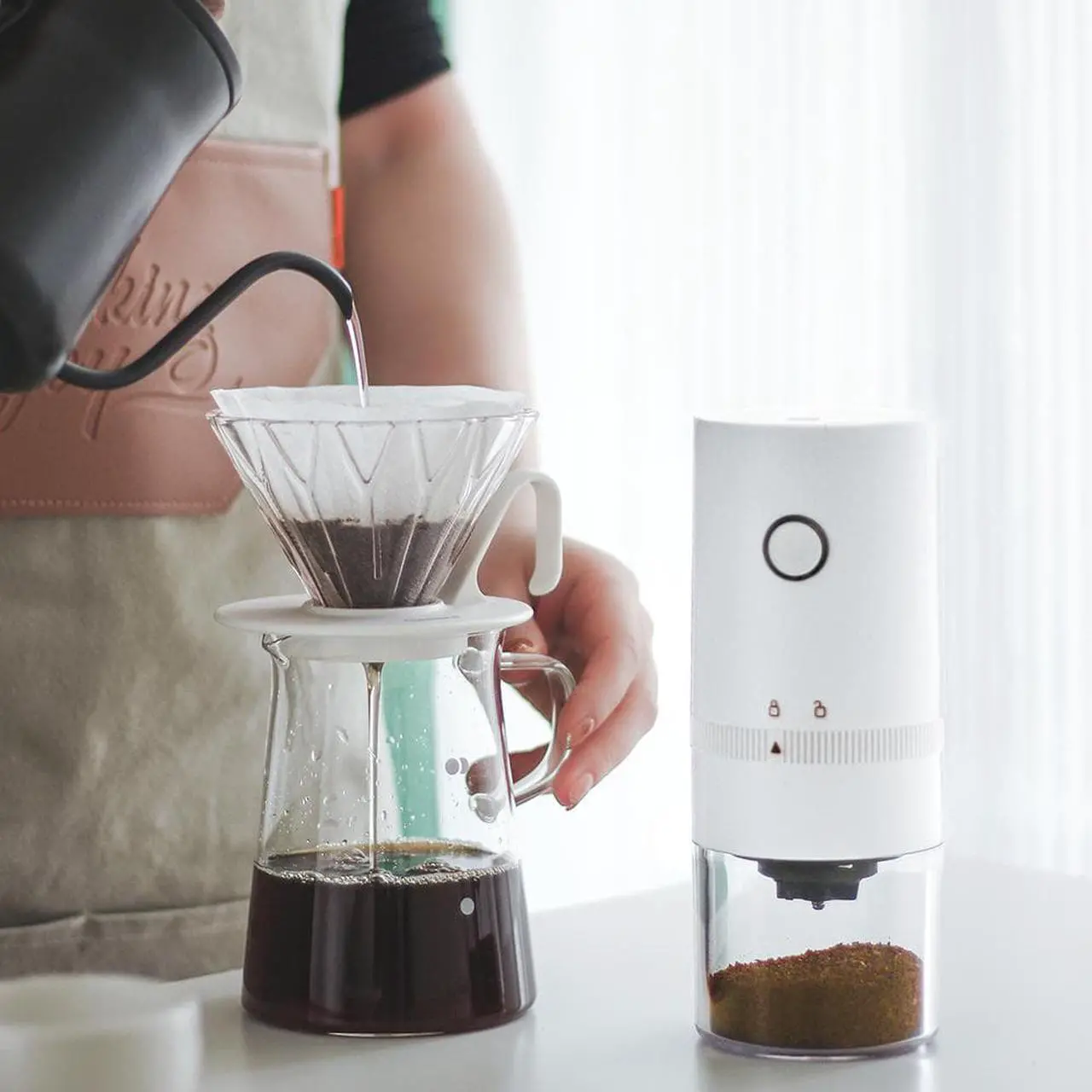 Alt view image 3 of 7 - Electric Coffee Grinder, Herb Grinder Spice Grinder Flower Mill, USB Charging, Ceramic Burr