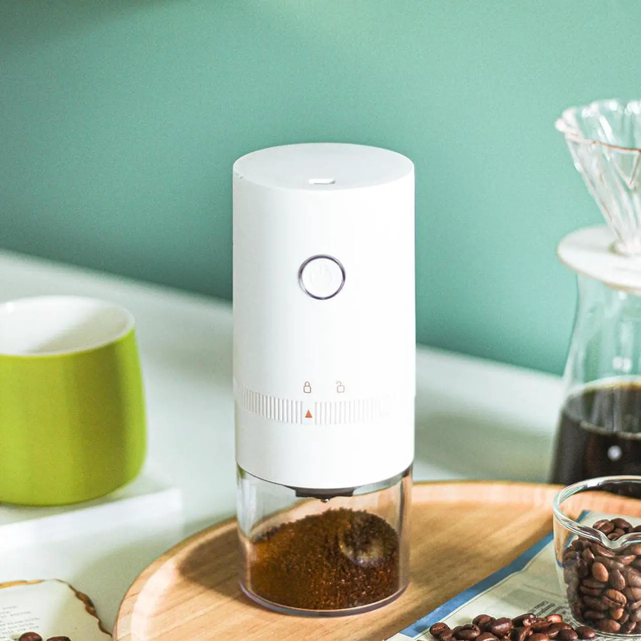 Alt view image 4 of 7 - Electric Coffee Grinder, Herb Grinder Spice Grinder Flower Mill, USB Charging, Ceramic Burr